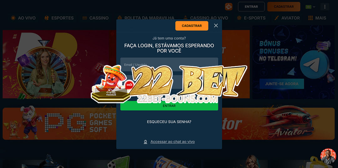 22 bet login